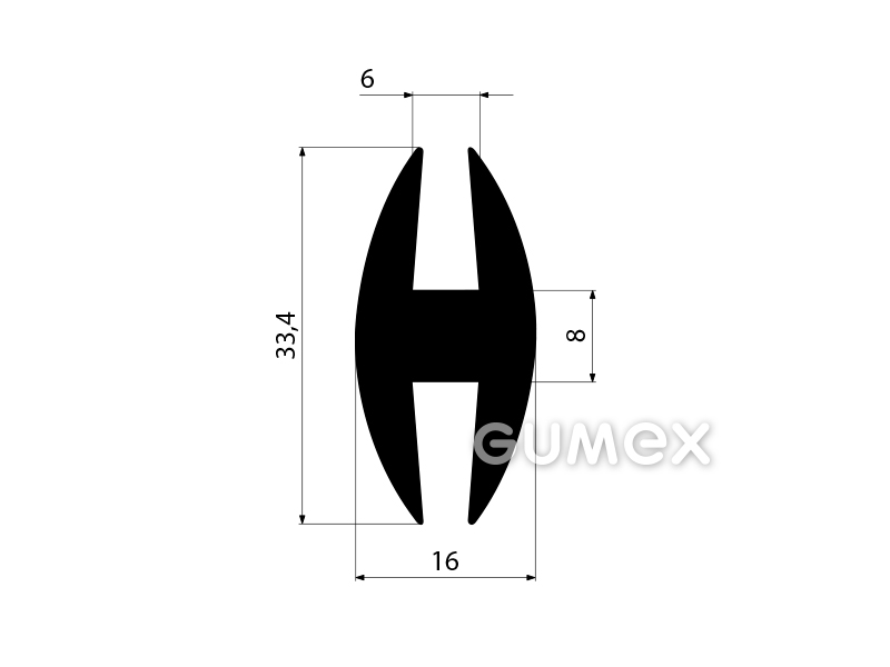 GUMMIPROFILE H-FORM - EPDM
